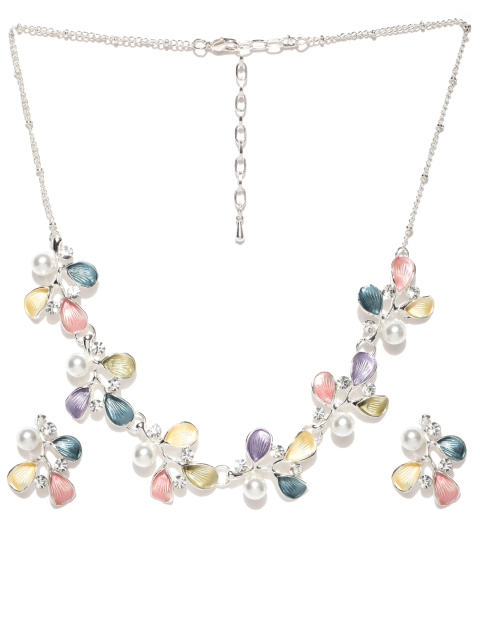 

Jewels Galaxy Multicoloured Floral-Shaped Jewellery Set, Multi