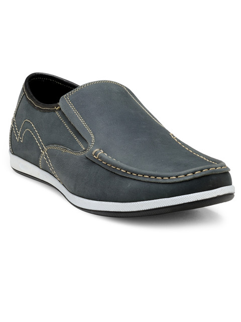 

Franco Leone Men Blue Slip-On Leather Sneakers