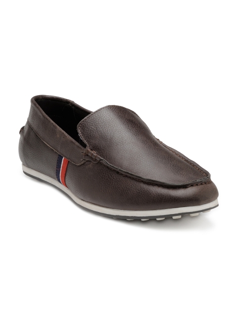 

Franco Leone Men Brown Slip-On Leather Sneakers