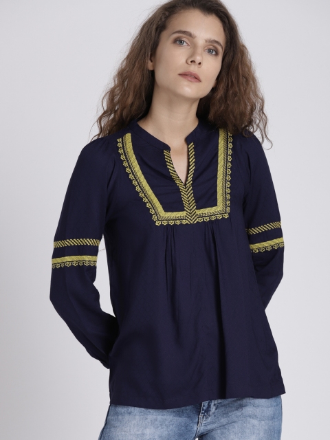 

Chemistry Navy Blue Solid Tunic