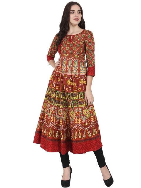 

Nayo Women Red & Yellow Printed Anarkali Kurta