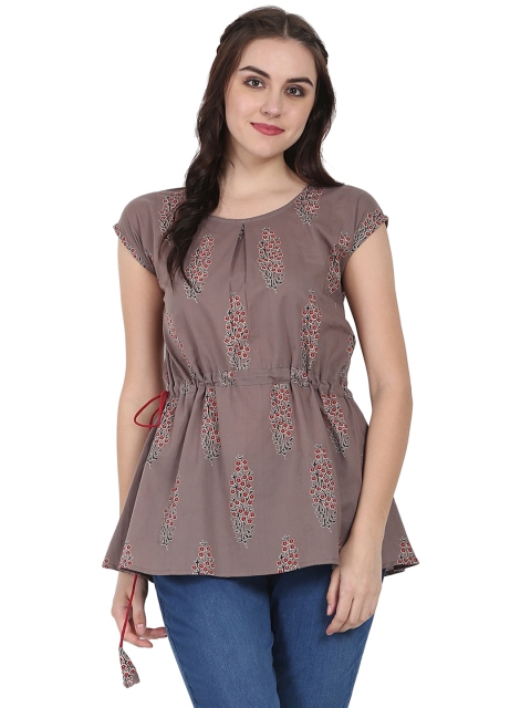 

Nayo Brown Printed A-Line Tunic