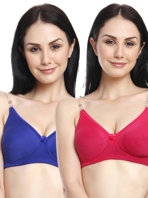 

Innocence Pack of 2 Solid Non-Wired Lightly Padded T-shirt Bras BBAPLIN44523_40, Pink