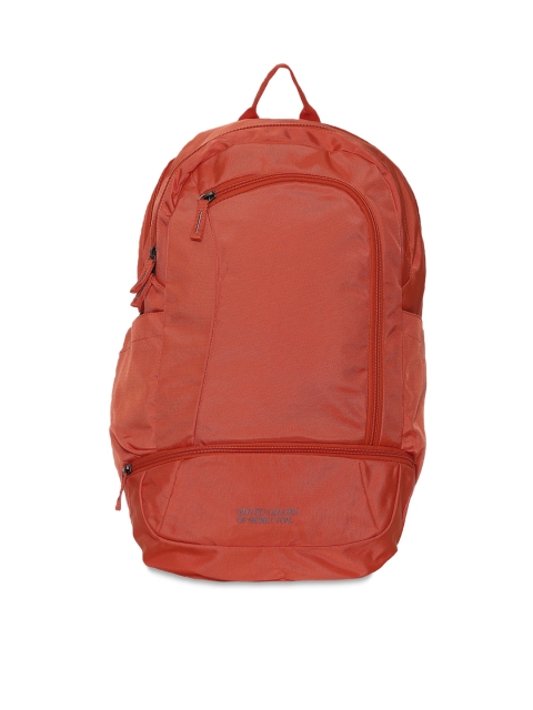 

United Colors of Benetton Unisex Orange Laptop Solid Backpack