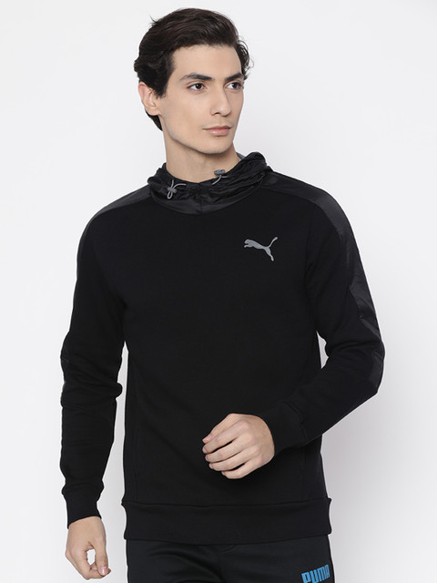 

Puma Men Black Solid Active Hero Shield FL Hooded Sweatshirt