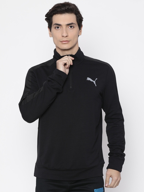 

Puma Men Black Solid StretchLite Half Zip Top Slim Fit Sweatshirt