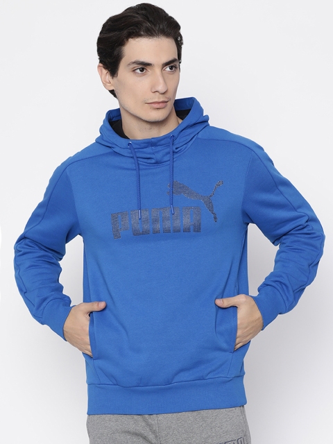 

Puma Men Blue Printed Hooded Sweatshirt