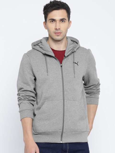 

Puma Men Grey Solid ESS FZ Hooded Sweatshirt