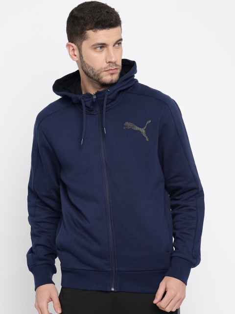 

Puma Men Navy Blue Solid P48 Core FZ Hooded Sweatshirt