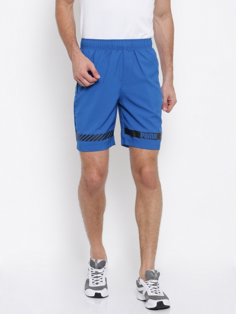 

Puma Men Blue Solid Regular Fit Active Tec Sports Shorts