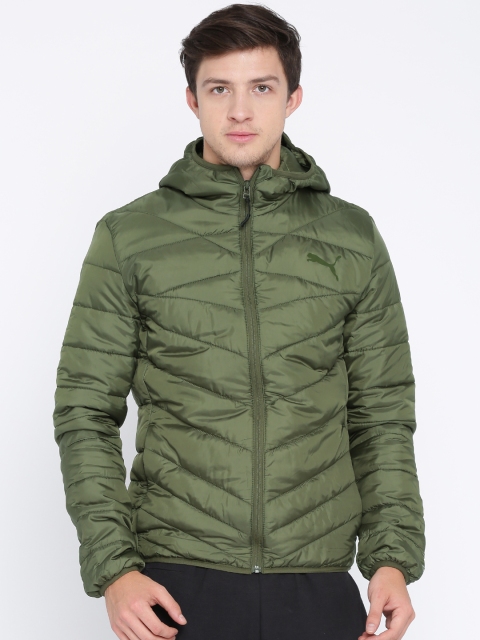 

Puma Men Olive Green PWRWarm X packLITE Solid Padded Jacket