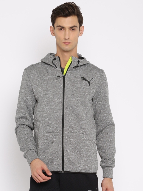 

Puma Men Grey Solid Sporty VENT FLEECE Jacket