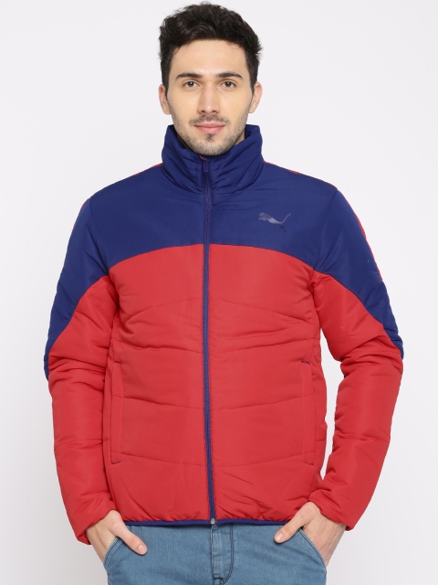 

Puma Men Red & Blue Colourblocked ESS PADDED JACKET Jacket