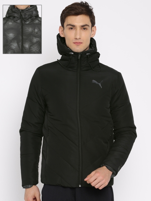 

Puma Men Black Solid Reversible Hooded Padded Jacket