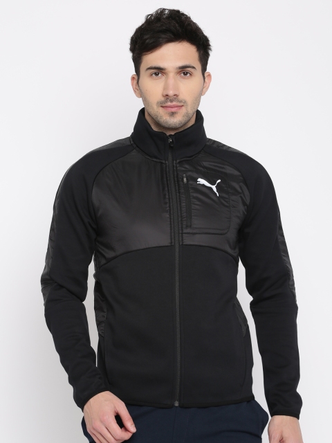 

Puma Men Black Solid Evostripe Shield Fusion Sporty Jacket