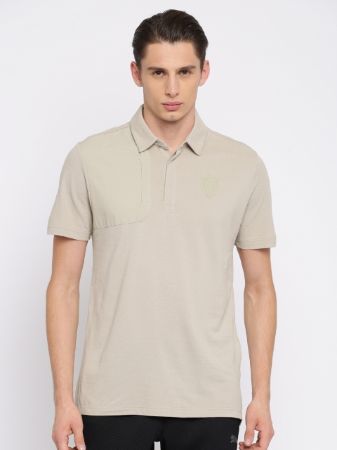 

PUMA Motorsport Men Beige Solid Ferrari Polo Collar T-shirt