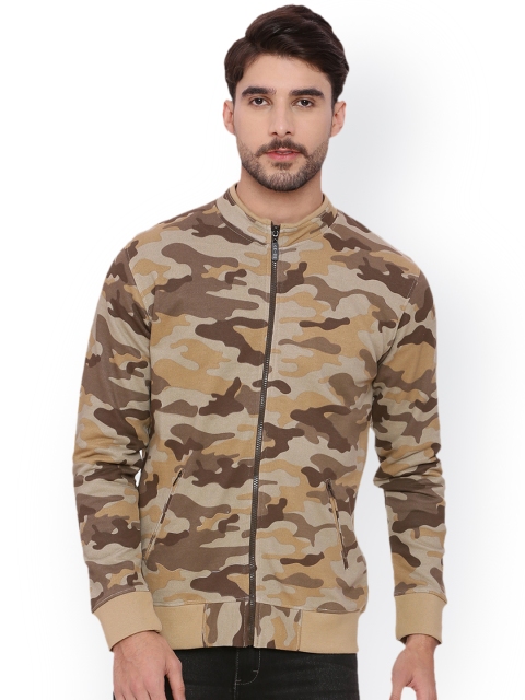 

ARISE Men Brown Camouflage Print Bomber