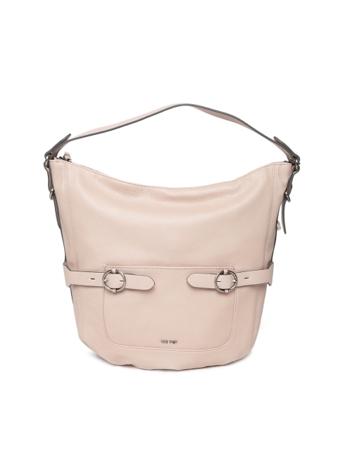 

Nine West Peach-Coloured Solid Hobo Bag