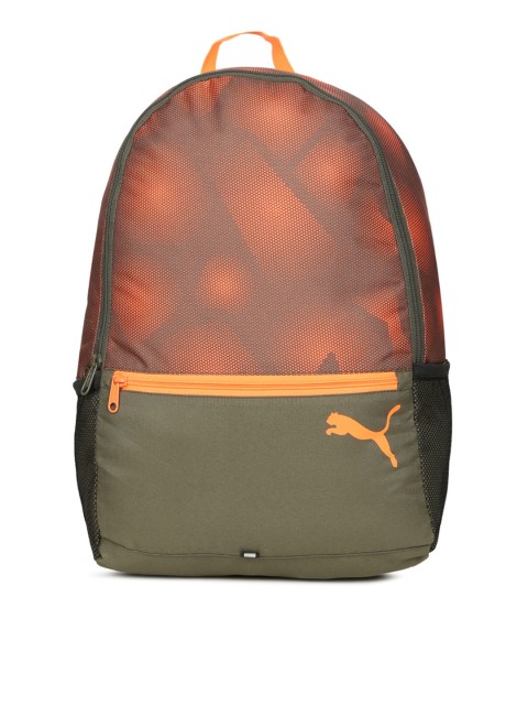 

Puma Unisex Olive Green & Orange Alpha Graphic Backpack