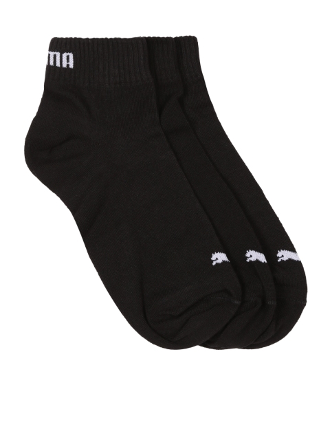 

Puma Unisex Set of 3 Ankle-Length Socks, Black