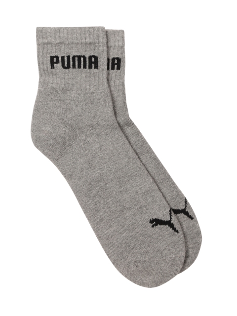 

Puma Unisex Grey Melange Ankle-Length Socks