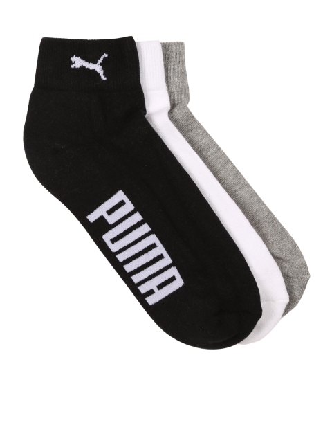

Puma Unisex Pack of 3 Ankle-Length Socks, Black