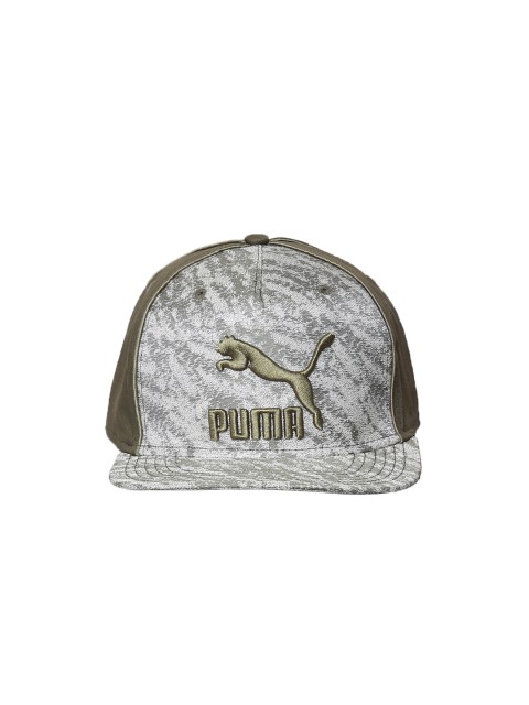 

Puma Unisex Grey & Olive Green ARCHIVE Deluxe Flatbrim Printed Cap