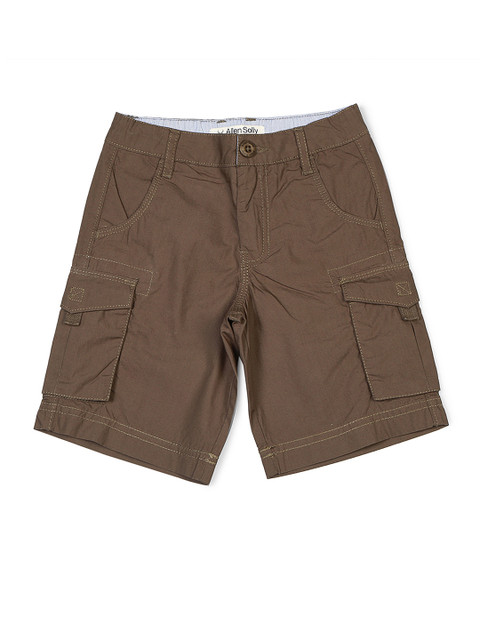 

Allen Solly Junior Boys Brown Solid Regular Fit Cargo Shorts