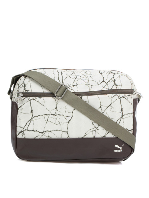 

Puma Unisex Off-White & Grey Printed Originals Reporter Messenger Bag