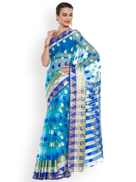 

Chhabra 555 Blue Art Silk Woven Design Banarasi Saree