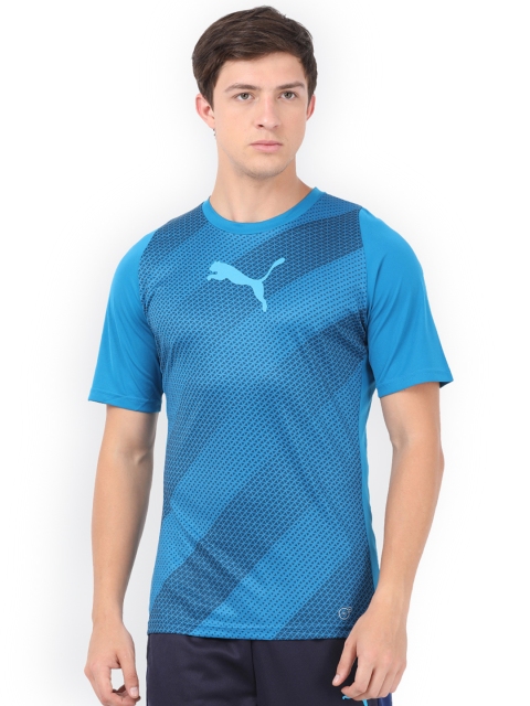 

Puma Men Blue Printed Round Neck T-shirt