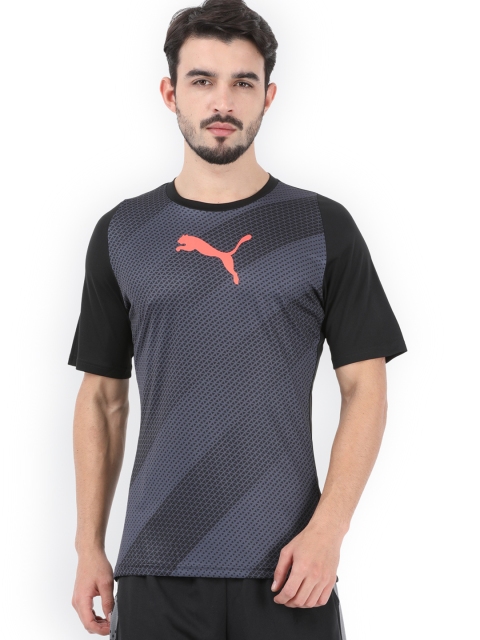 

Puma Men Black Printed Round Neck T-shirt
