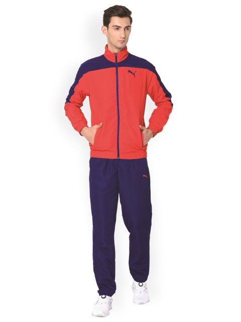 

PUMA Men Blue & Red Evostripe Woven Tracksuit