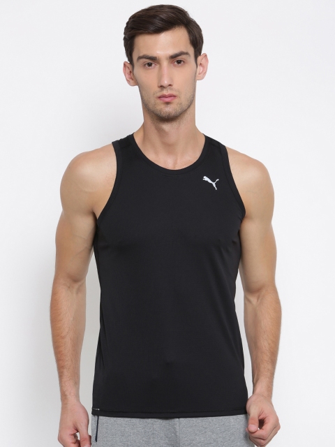 

Puma Men Black Solid Round Neck T-shirt
