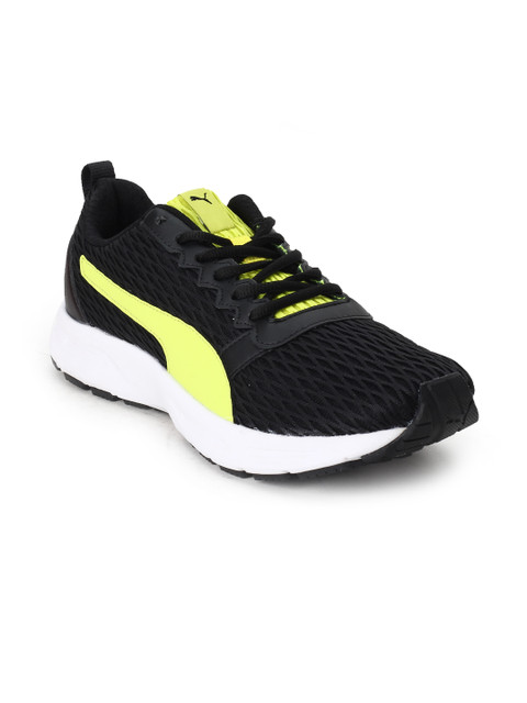 

Puma Unisex Black Fluorescent Green Fabian Running Shoes