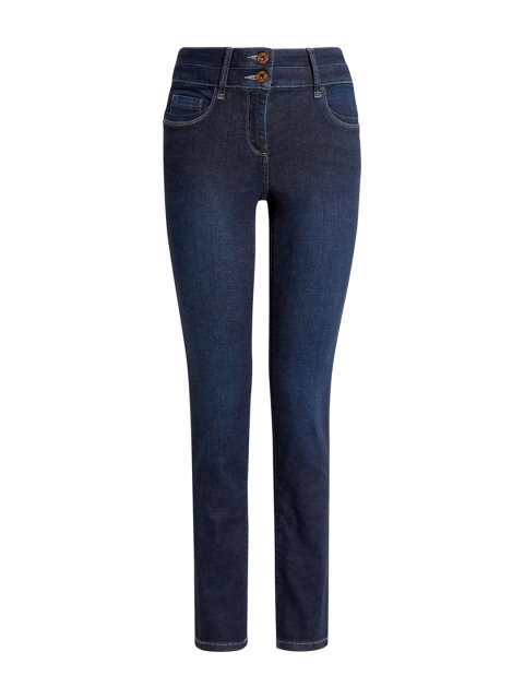 

next Women Blue Slim Fit Mid-Rise Clean Look Jeans