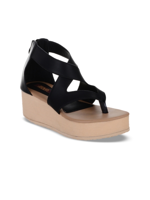 

SHUZ TOUCH Women Black Solid Sandals