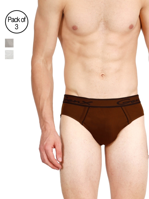 

Genx Men Pack of 3 Briefs GENX GUSTO OE-BCD, Brown