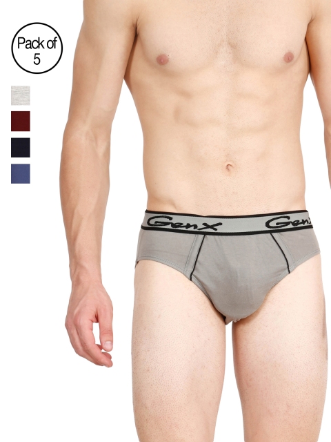 

Genx Men Pack of 5 Regular Fit Briefs GENX GUSTO OE-CDEFH, Multi