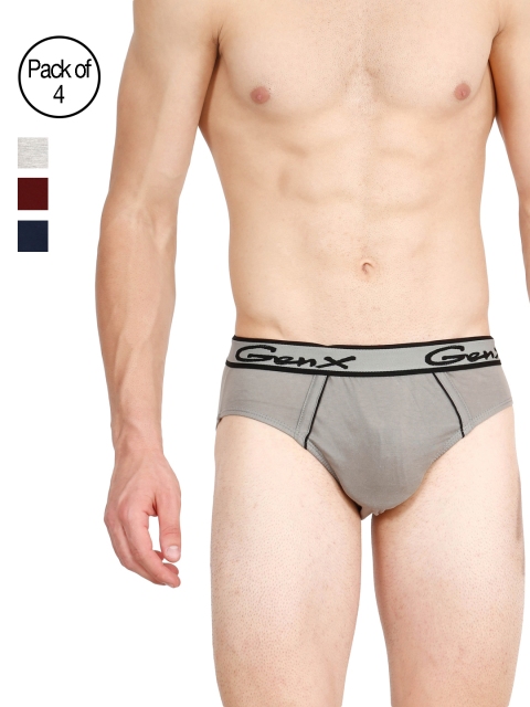 

Genx Men Pack of 4 Regular Fit Briefs GENX GUSTO OE-CDEG, Multi