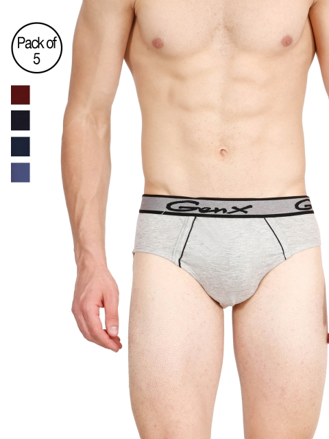 

Genx Men Pack of 5 Assorted Briefs GENX GUSTO OE-DEFGH, Multi
