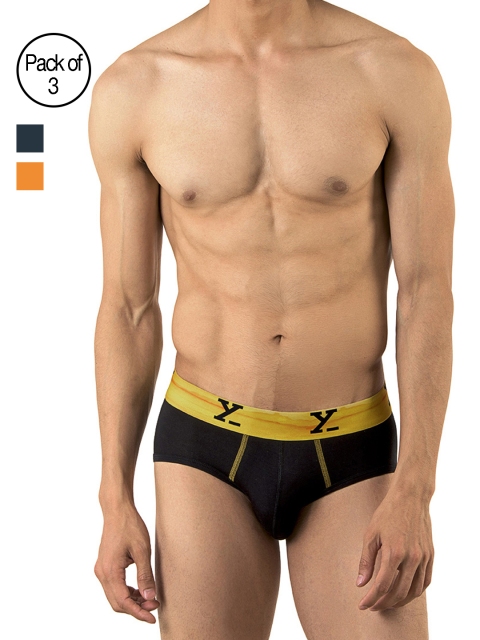 

XYXX Men Pack of 3 Ultra Soft Micro Modal Briefs XYBRF3PCKN145, Navy blue