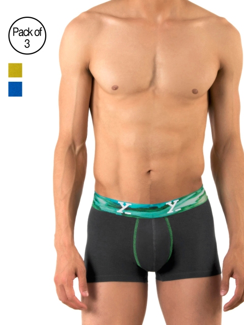

XYXX Pack of 3 Ultra Soft Micro Modal Trunks XYTRNK3PCKN141, Grey