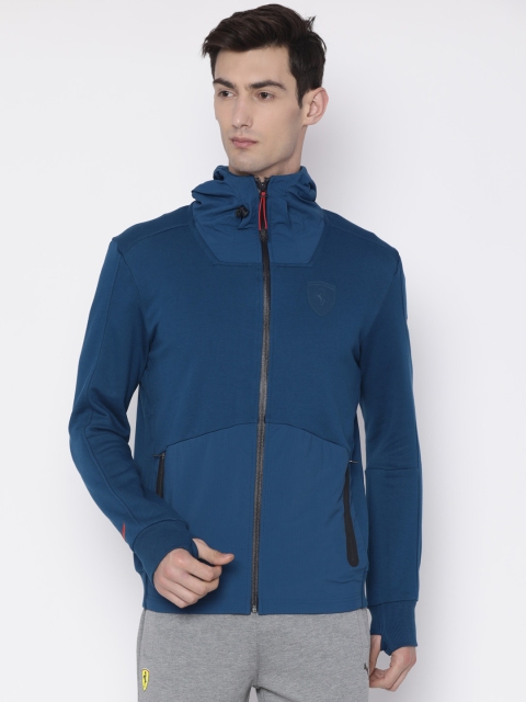 

PUMA Motorsport Men Blue Solid Ferrari Hooded Sweat Sporty Jacket