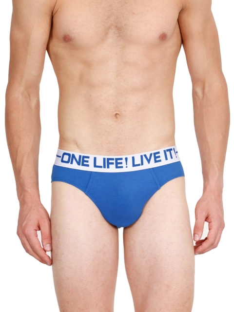 

Olli Men Blue & White Cotton Brief 500400225