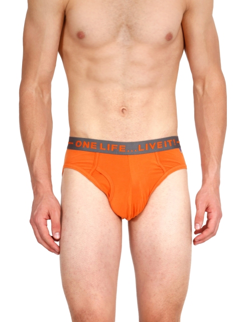 

Olli Men Orange & Grey Cotton Brief 500400314