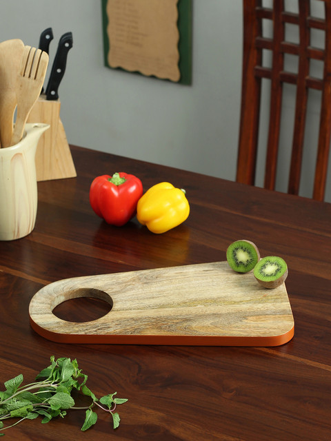 

SEASHELL Brown & Orange Wooden Chopping Board