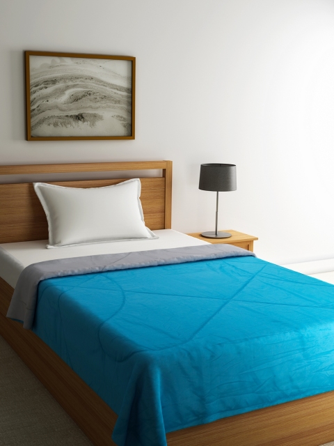 

STELLAR HOME Blue & Grey Solid AC Room 120 GSM Single Bed Comforter