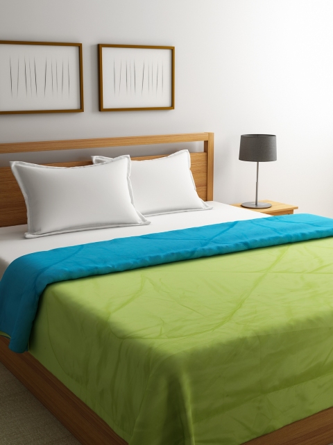 

STELLAR HOME Lime Green & Blue Solid AC Room 120 GSM Double Bed Comforter