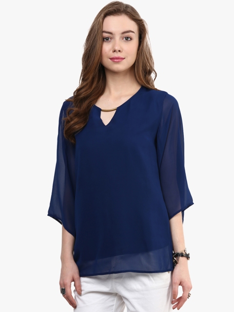 

RARE Women Blue Solid Top